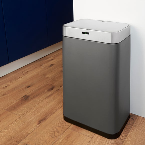 Tower 75 Litre Silver Rectangular Sensor Bin