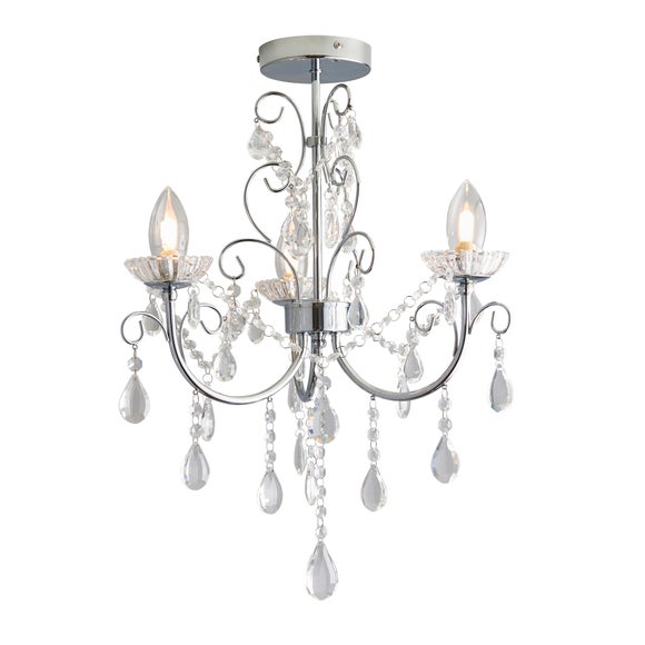 Vogue Tabitha 3 Light Bathroom Semi Flush Ceiling Light