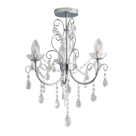 Vogue Tabitha 3 Light Bathroom Semi Flush Ceiling Light