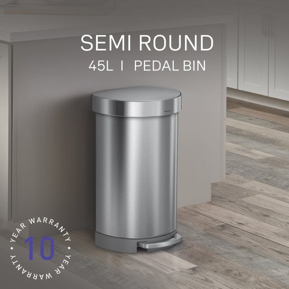 Simplehuman 45L Semi-Round Pedal Bin