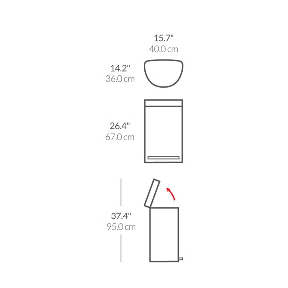 Simplehuman 45L Semi-Round Pedal Bin