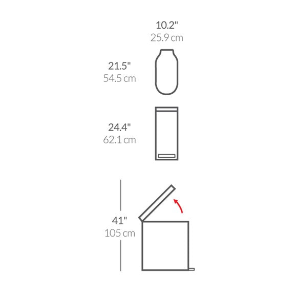 Simplehuman 45L Slim Pedal Bin