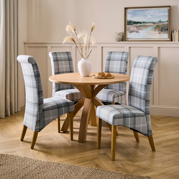 Set of 2 Chester Dining Chairs, Woven Check Fabric, product image 2