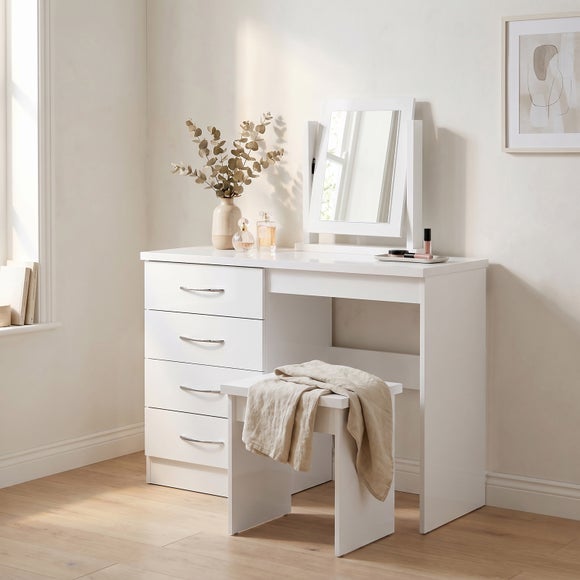 Nevada 4 Drawer Dressing Table Set with Mirror, product image 1