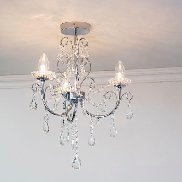 Vogue Tabitha 3 Light Bathroom Semi Flush Ceiling Light