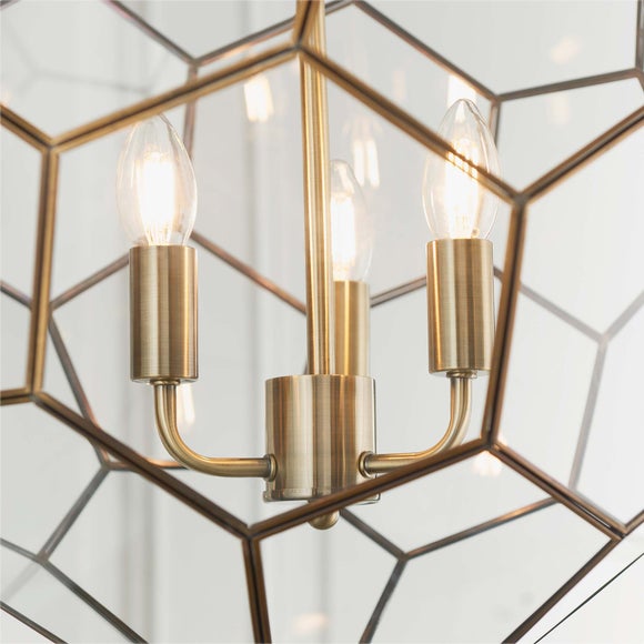 Vogue Hillier 3 Light Hexagon Pendant Light