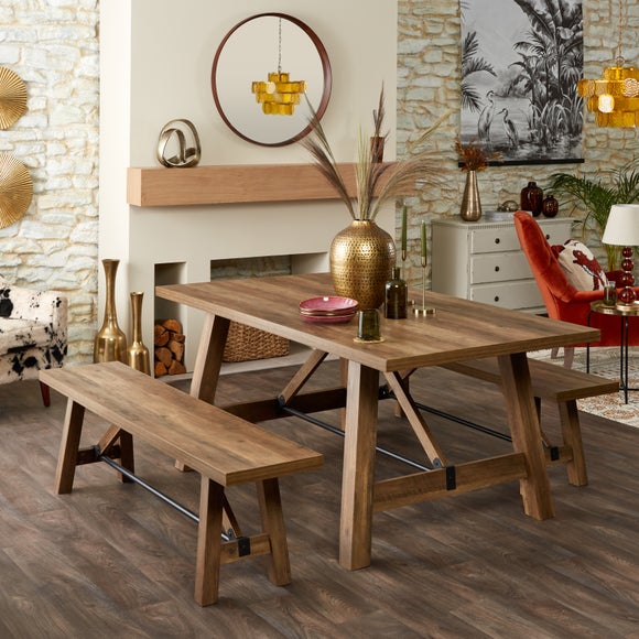 Fulton Trestle 3 Seater Dining Bench