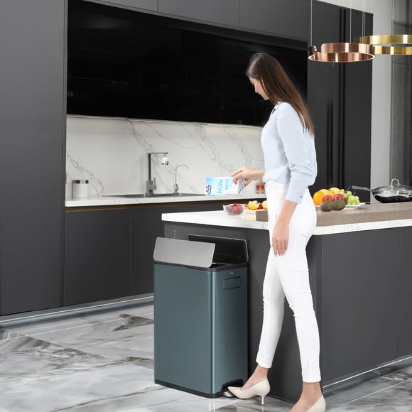 EKO Ecofly 20/20L Titanium Blue Steel Recycling Bin