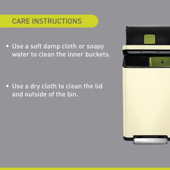 EKO X-Cube 20/20L Cream Recycling Bin