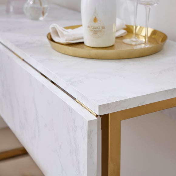 Kendall 2-4 Seater Console Dining Table, Marble Effect