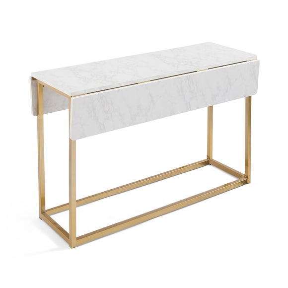Kendall 2-4 Seater Console Dining Table, Marble Effect