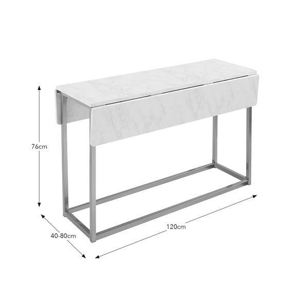 Kendall 2-4 Seater Console Dining Table, Marble Effect