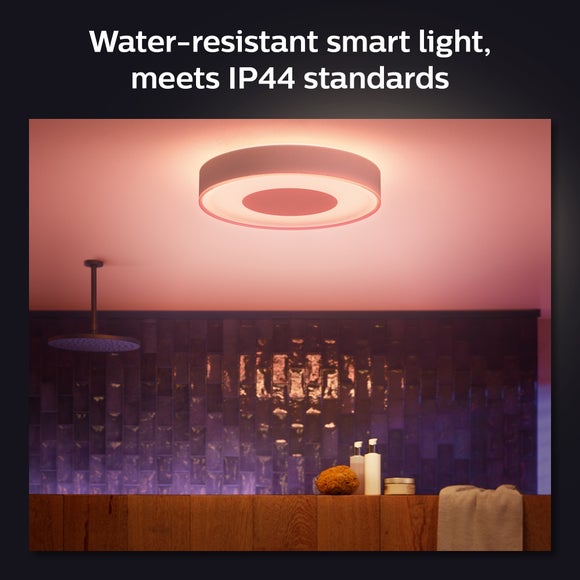 Philips HUE Xamento Large Smart LED Bathroom Flush Ceiling Light