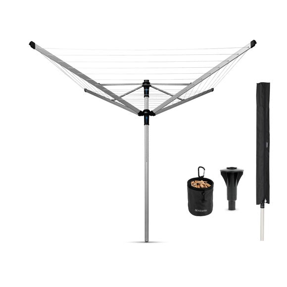 Brabantia Lift-O-Matic Advance 4 Arm Rotary Washing Line with Accessories, 50m