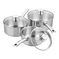 Tala Performance Classic Stainless Steel 3 Piece Saucepan Set
