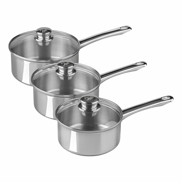Tala Performance Classic Stainless Steel 3 Piece Saucepan Set