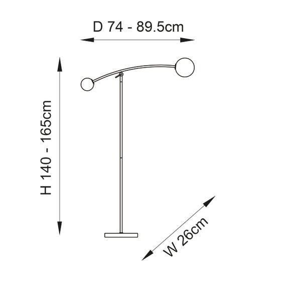 Vogue Nico 2 Light Floor Lamp