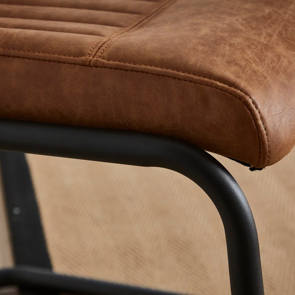 Felix Set of 2 Dining Chairs, Faux Leather