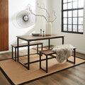 Ronan 4 Seater Wave Edge Dining Table and Bench Set, product image 1