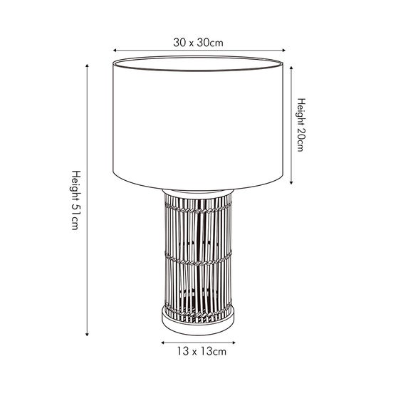 Sorbus Natural Ribbed Table Lamp