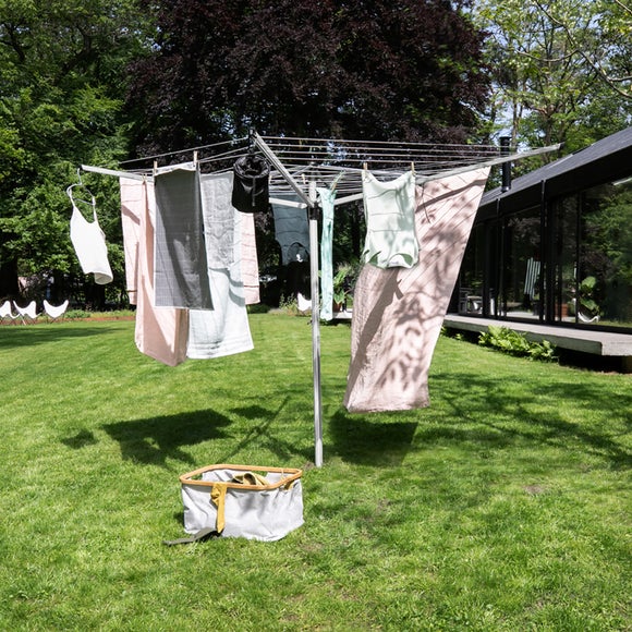 Brabantia Lift-O-Matic 60m Rotary Clothes Airer, Ground Spike & Cover