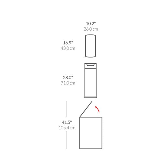 Simplehuman 40L Slim Touch-Bar Bin