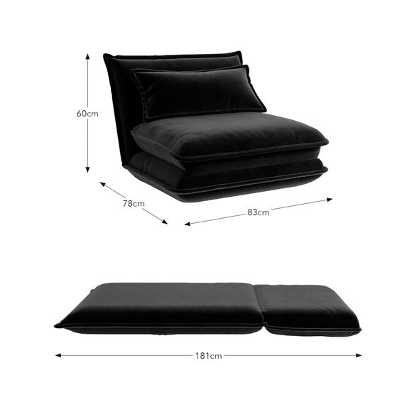 Jackson Velvet Foldable Single Sofa Bed, product image 14