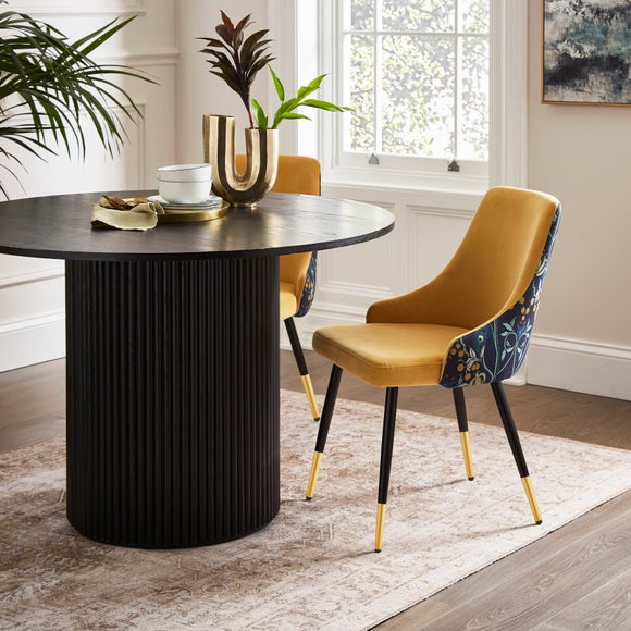 Ariana Set of 2 Dining Chairs, Havisham Print Velvet, product image 1