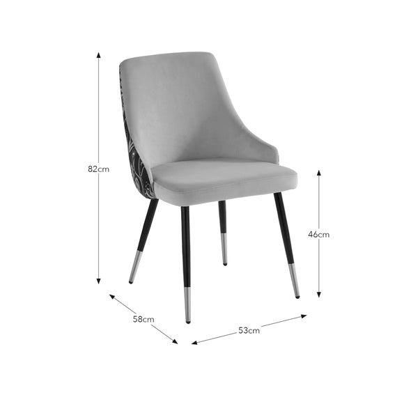 Ariana Set of 2 Dining Chairs, Havisham Print Velvet, product image 8