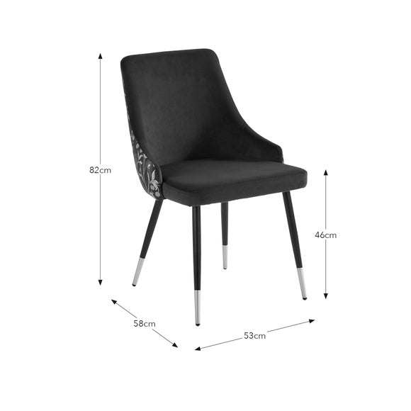 Ariana Set of 2 Dining Chairs, Havisham Print Velvet, product image 16