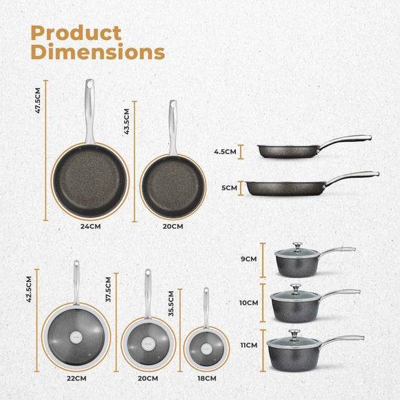 Tower Cerastone Pro Set of 5 Pan Set