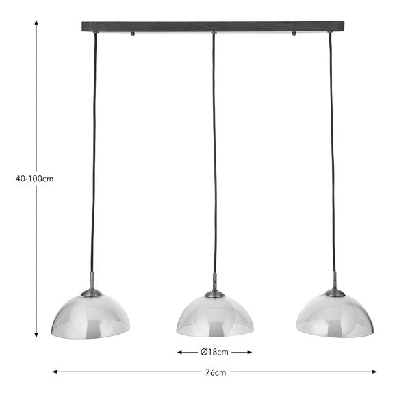 Brigitte 3 Light Adjustable Diner Ceiling Light