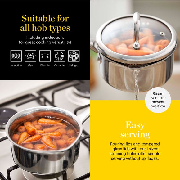 Good Food Tri Ply 3 Piece Saucepan Set