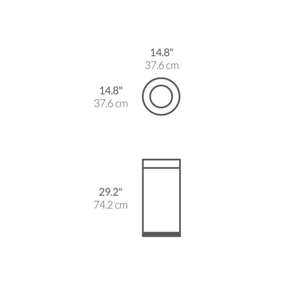 Simplehuman 55L Stainless Steel Swing Top Bin