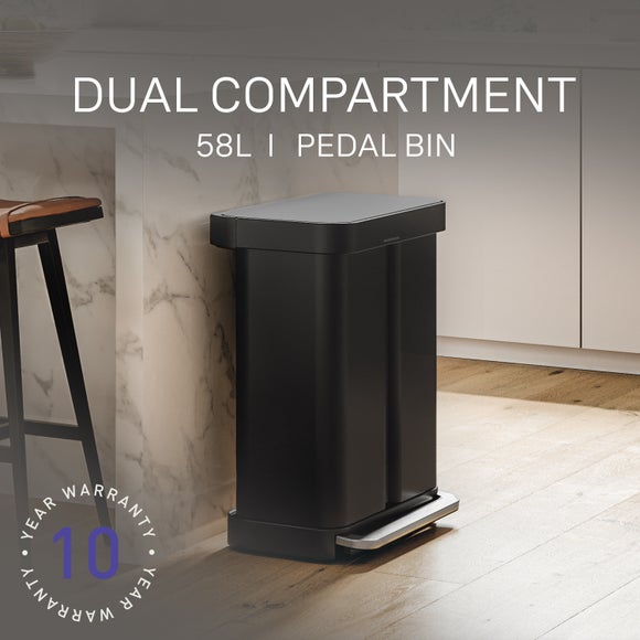 Simplehuman 3424L Stainless Steel Dual Compartment Pedal Bin, product image 1