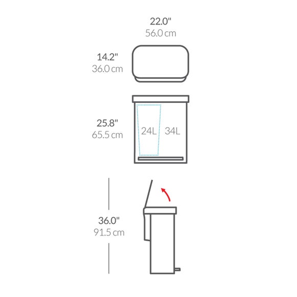 Simplehuman 3424L Stainless Steel Dual Compartment Pedal Bin, product image 8