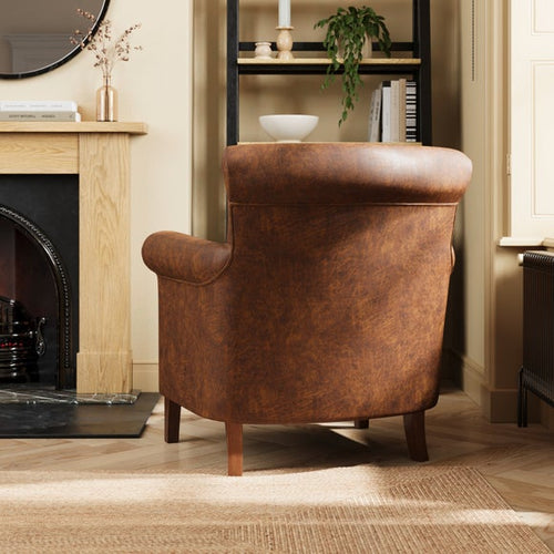Alba Relaxed Faux Leather Occasional Armchair