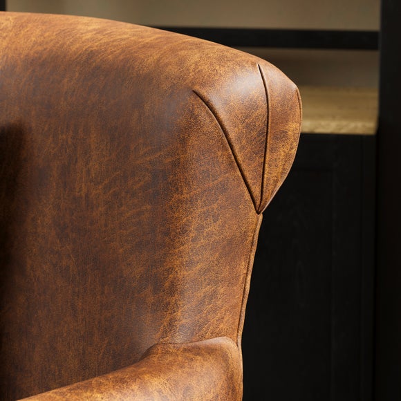 Alba Relaxed Faux Leather Occasional Armchair