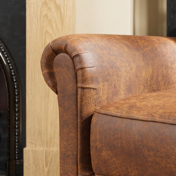 Alba Relaxed Faux Leather Occasional Armchair