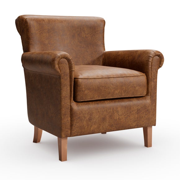 Alba Relaxed Faux Leather Occasional Armchair