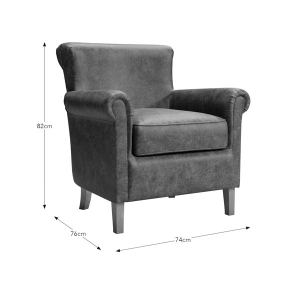 Alba Relaxed Faux Leather Occasional Armchair