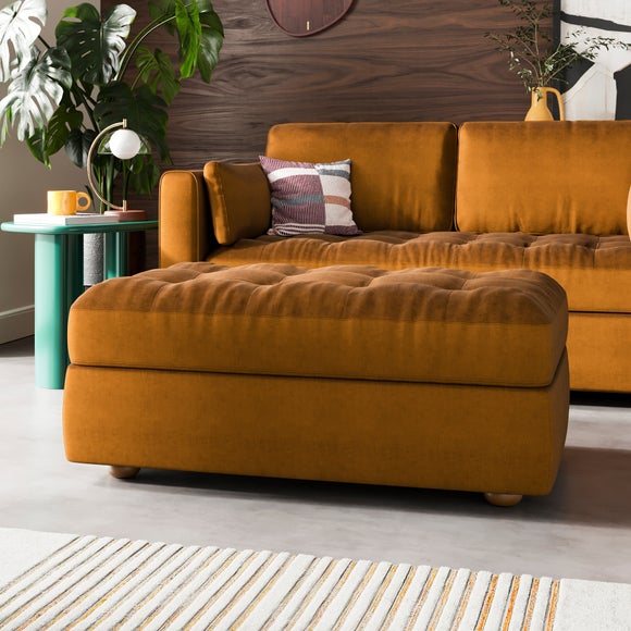 Zoe II Velvet Storage Footstool, product image 1