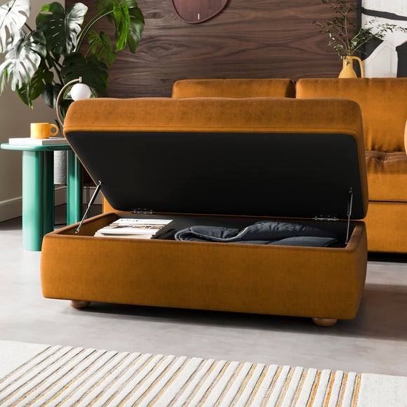 Zoe II Velvet Storage Footstool, product image 2