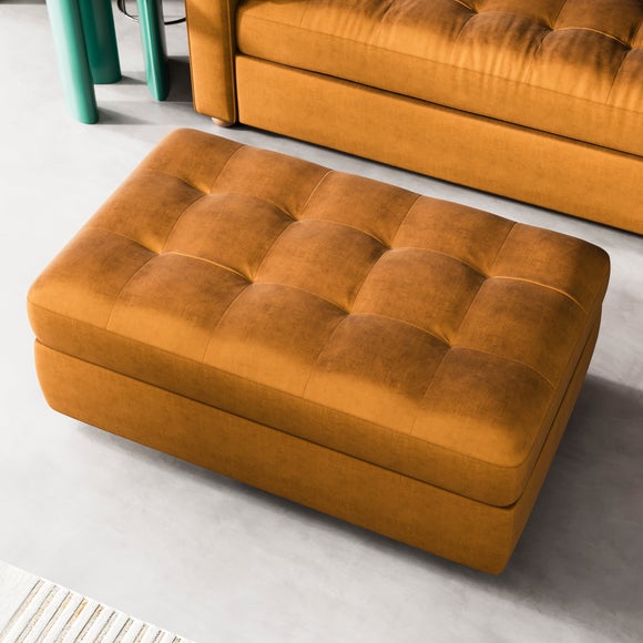 Zoe II Velvet Storage Footstool, product image 4
