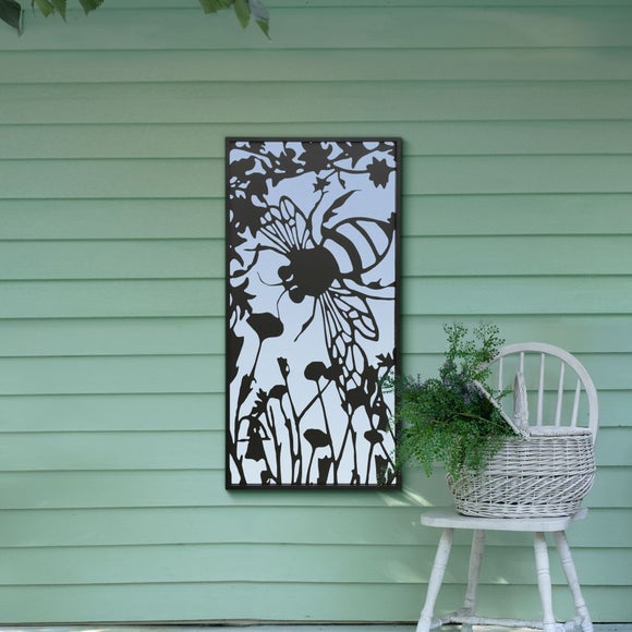 Kirkby Bumble Bee Silhouette Rectangle Indoor Outdoor Wall Mirror