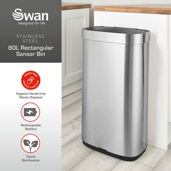 Swan 80L Rectangular Sensor Bin