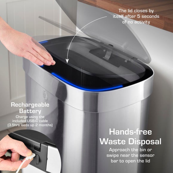 Swan 80L Rectangular Sensor Bin