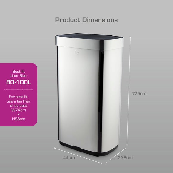 Swan 80L Rectangular Sensor Bin