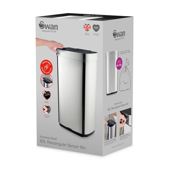 Swan 80L Rectangular Sensor Bin