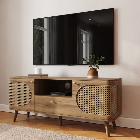 Sorrel Wide TV Unit for TVs up to 55", Wood Effect